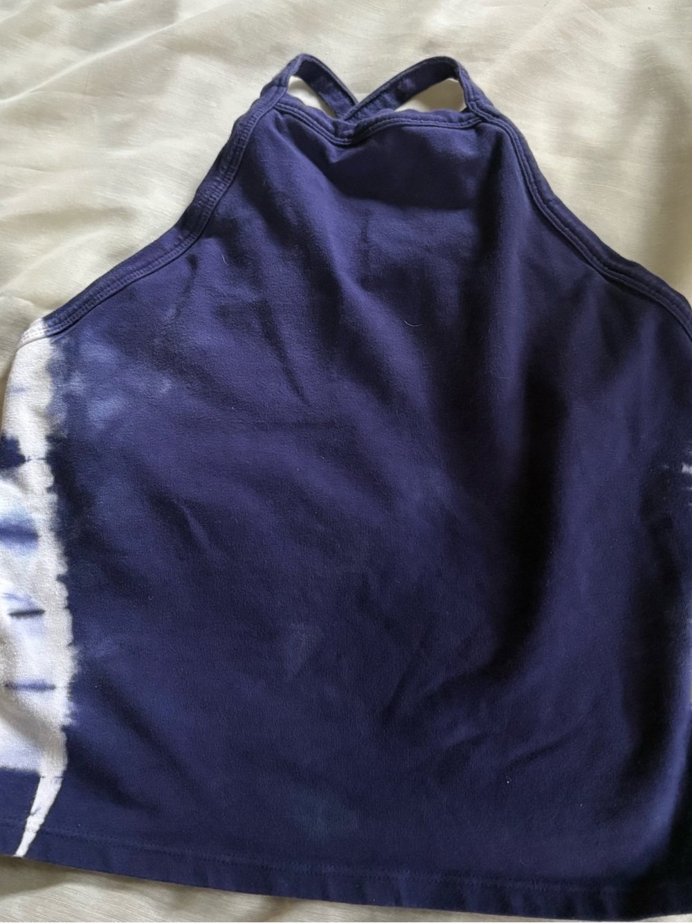 Navy Tie-Dye Halter Tank Top